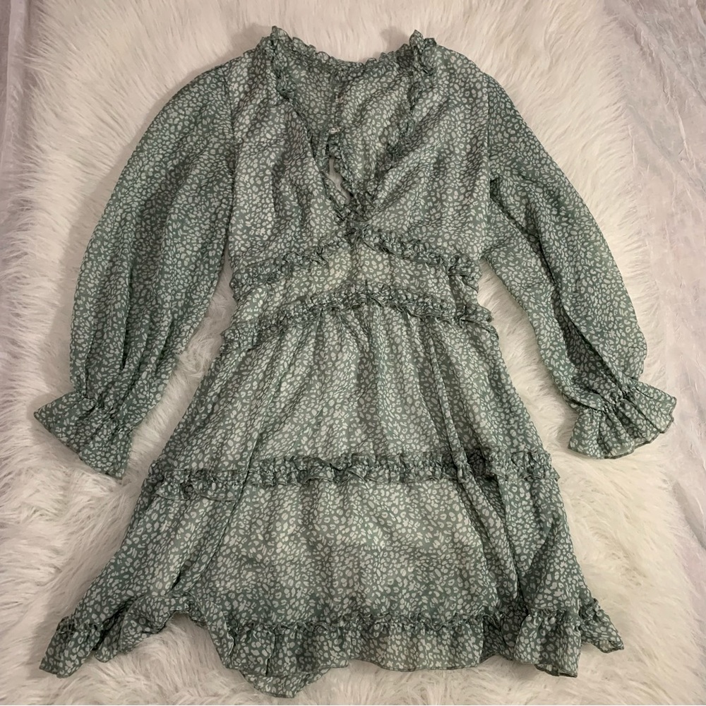 Sage Green Boho Flowy Dress